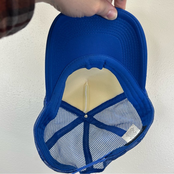 Anheuser-Busch Budweiser Beer Vintage Blue and White Trucker Hat Adult Size - Picture 9 of 11